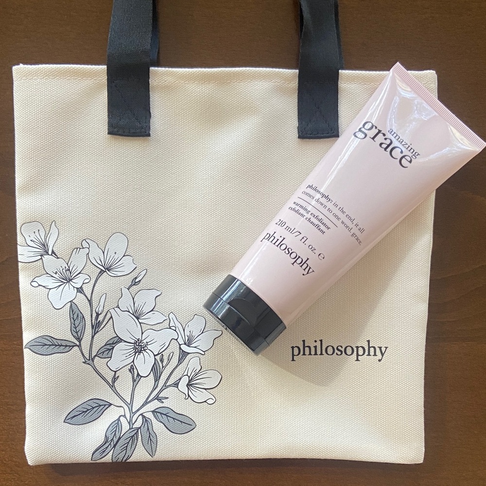 Philosophy Amazing Grace Cream Tote with Warming Exfoliator (7 fl. oz.). New!